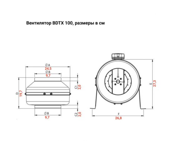 Круглый канальный вентилятор BVN BDTX 100 – изображение 4