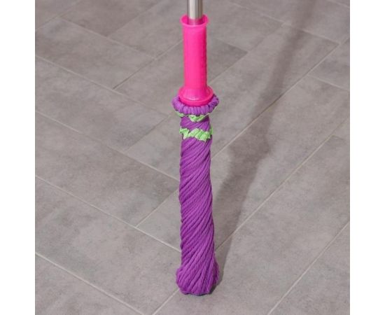 Швабра с отжимом Доляна Плетенка насадка из микрофибры, стальной черенок 120 см, цвет микс 839342 – изображение 4