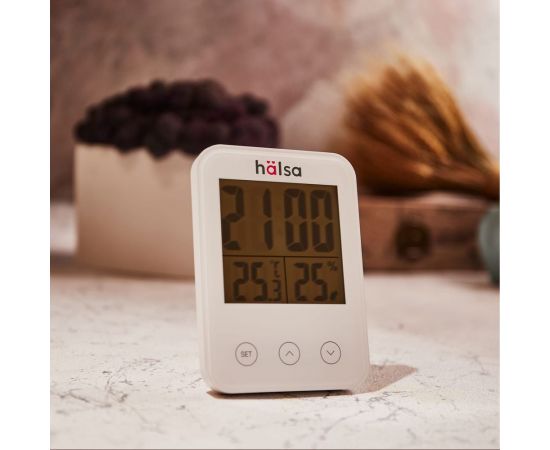 Комнатная метеостанция с часами и датчиком влажности Halsa HLS-E-101 – изображение 5