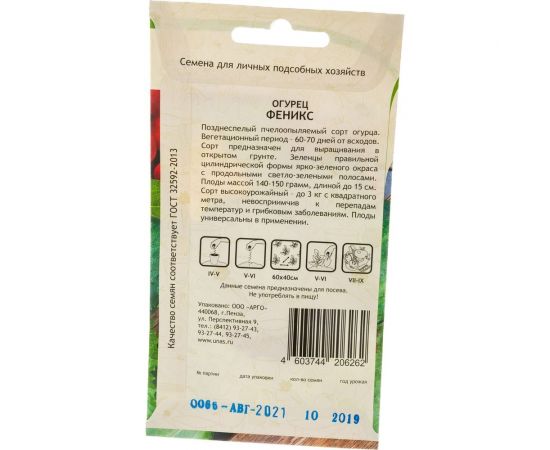 Семена САДОВИТА Огурец Феникс 10 семечек 00140090 – изображение 5