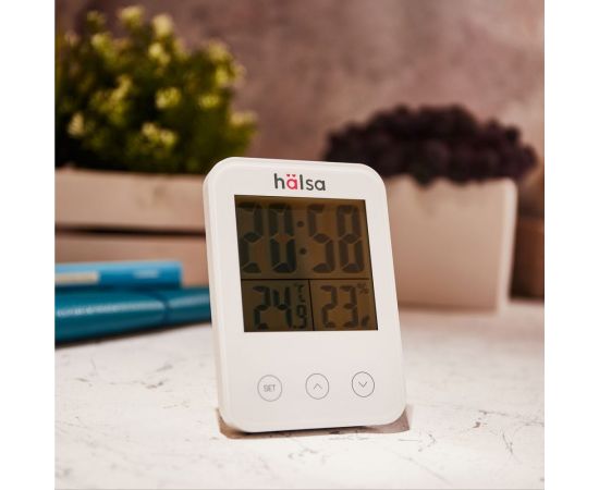 Комнатная метеостанция с часами и датчиком влажности Halsa HLS-E-101 – изображение 6