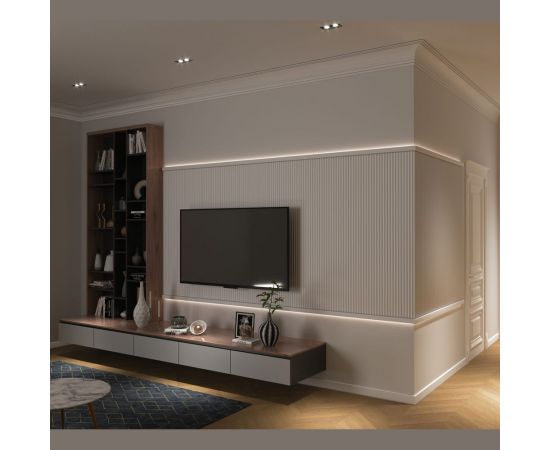 Стеновой молдинг (панель) Decor-Dizayn ""Грани"" ударопрочная, влагостойкая, под покраску 150Х10Х2000мм DD903 – изображение 7