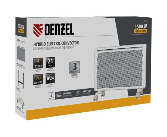 Гибридный электрический конвектор Denzel hybridx-1500, ик нагреватель, цифровой термостат 98119 – изображение 15