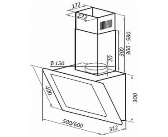Кухонная вытяжка HOMSair ELF PUSH 50 черный Elf Push 50 Glass Black – изображение 15