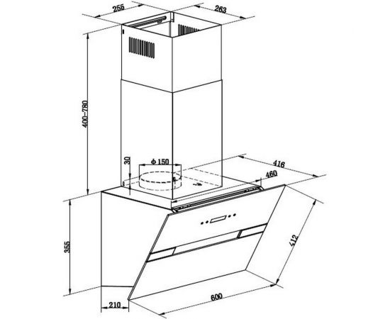 Кухонная вытяжка MAUNFELD MERSEY 60 Inox Glass BLACK – изображение 18