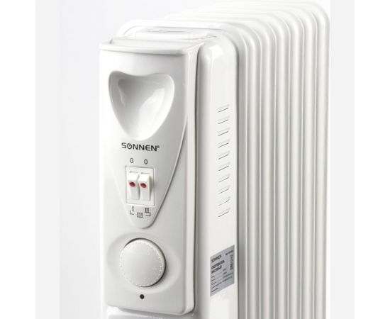 Масляный обогреватель SONNEN DFS-07, 1500 Вт, 7 секций, белый, 453498 – изображение 6