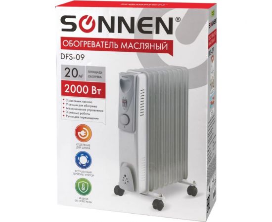 Масляный обогреватель SONNEN DFS-09, 453499 – изображение 7