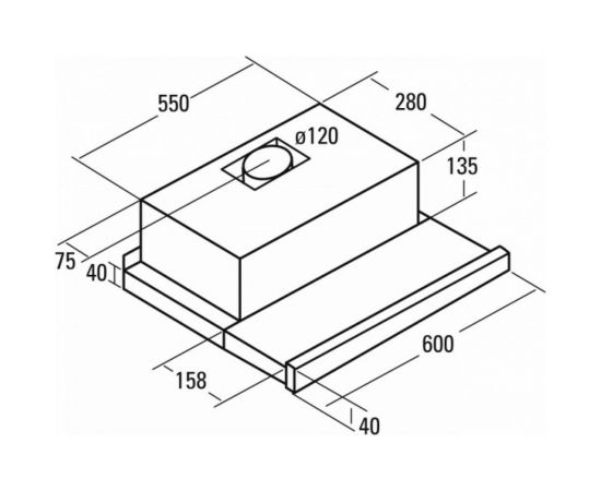 Кухонная вытяжка CATA TF-5260 BK, C 02034405 – изображение 7