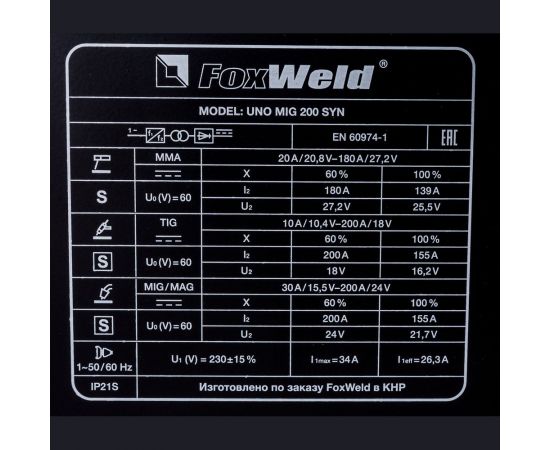Сварочный полуавтомат Foxweld UNO MIG 200 SYN 7172 – изображение 9