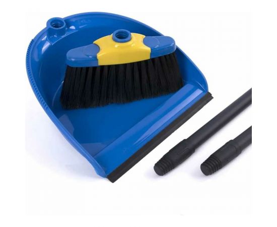 Совок со щеткой для уборки LAIMA ""ЛЕНИВКА XL"" 24x22 см (зубчики для чистки щетины), щетка 16x8 см 608212 – изображение 10