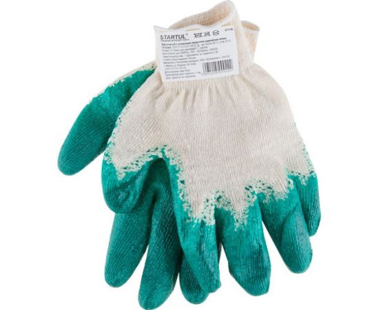 Хлопчатобумажные перчатки с латексным покрытием STARTUL размер 9 ST7195 