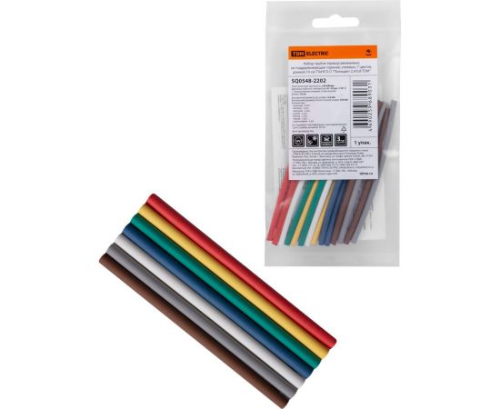Набор трубок TDM термоусаживаемых, клеевых ТТкНГ3:1 Полицвет 2,4/0,8 SQ0548-2202 