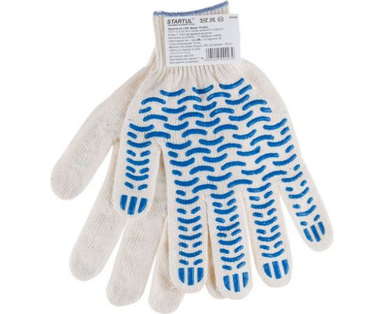 Хлопчатобумажные перчатки с ПВХ точечным покрытием STARTUL Волна, размер 9 ST7192 