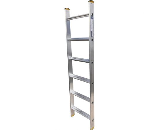 Алюминиевая односекционная приставная лестница Алюмет 6 широких ступеней НК1 5106 