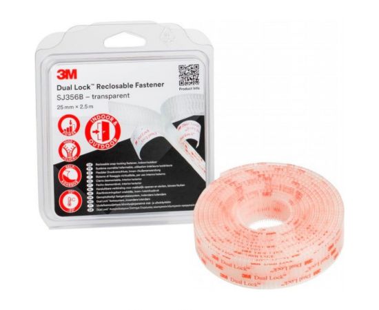 Многоразовая застёжка 3M Dual Lock SJ356B прозрачная, 25 мм х 2,5 м 7100123340 – изображение 4