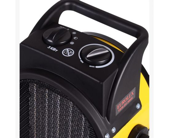 Тепловая электрическая пушка Eurolux ТЭПК-EU-3000K керамический нагревательный элемент, круглая 67/1/37 – изображение 7