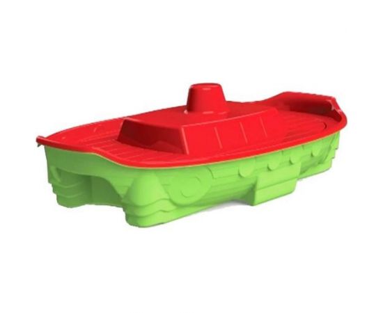 Песочница-бассейн Doloni Корабль с крышкой, красно-салатовая, 71.5х138 см 03355/3 