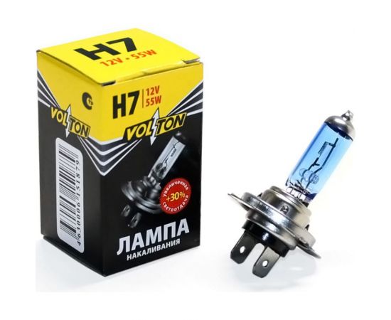 Лампа VOLTON галогенная, H7, 12 В, 55 Вт, PX26d, +30% VLT1411U 