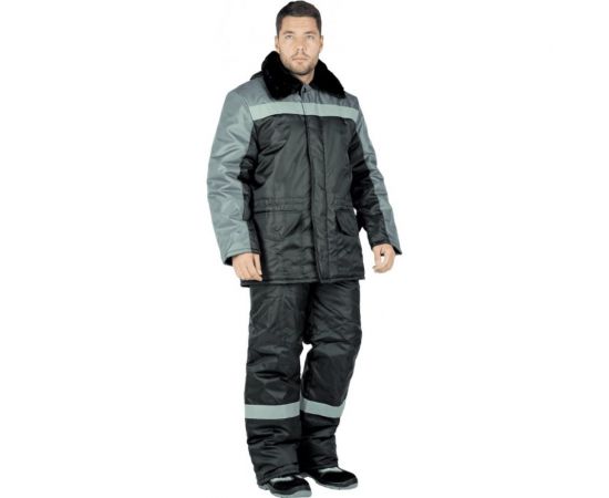 Утепленная куртка ГК Спецобъединение РЕГИОН черно-серая, р. 104-108, рост 170-176 Кур 314/104/170 