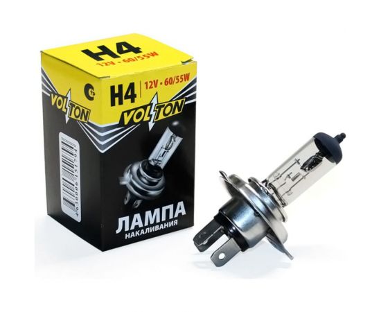 Галогенная лампа VOLTON H4 12В 60/55 Вт Р43t VLT1401 