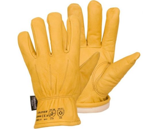 Утепленные кожаные перчатки из лицевой кожи S. GLOVES NEMAN размер 11 31998-11 