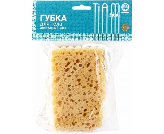 Губка для тела TIAMO SPA ОРИГИНАЛ Люкс с петлей, коралловый поролон 7751 