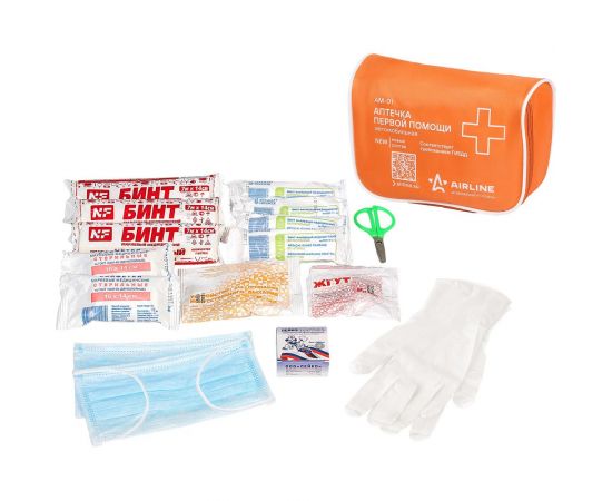 Автомобильная аптечка в текстильном футляре Airline Соответствует требованиям ГИБДД AM-01 – изображение 2