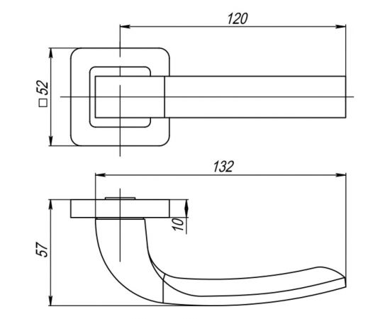 Раздельная ручка PUNTO ORION QR GR/CP-23 графит/хром 34791 – изображение 2