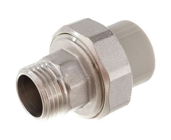 Муфта комбинированная разъемная с наружной резьбой VALFEX PP-R серая, 20 мм х1/2"" 10156015Г 127-0341 – изображение 3