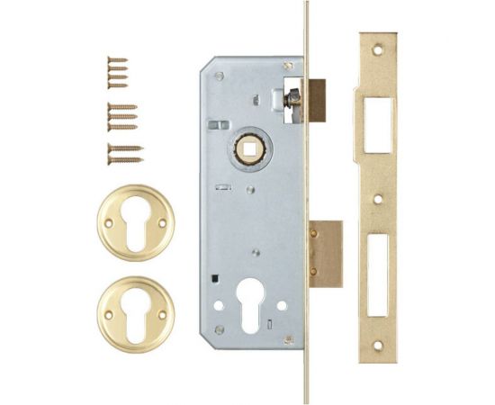 Корпус врезного замка с защёлкой 1KALE KILIT 52/R (35 мм) w/b латунь 1107 – изображение 3