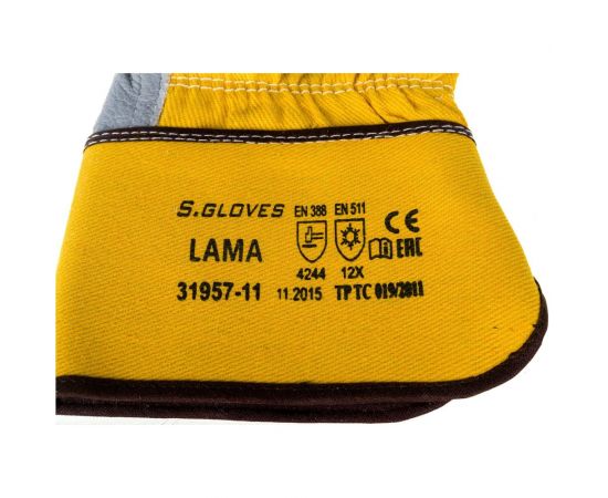 Комбинированные перчатки S. GLOVES искусственный мех LAMA, 11 размер 31957-11 – изображение 5