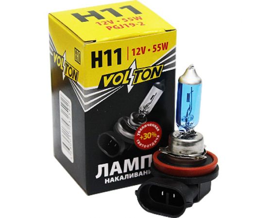 Галогенная лампа VOLTON H11 12В 55 Вт PGJ19-2 +30% VLT1101U 
