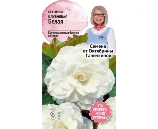 Семена ОКТЯБРИНА ГАНИЧКИНА Бегония клубневая Белая 6 шт. 118852 