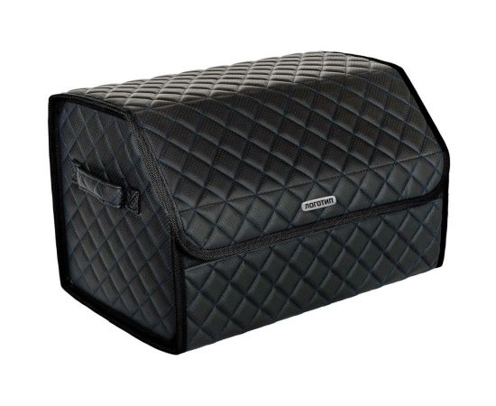 Сумка-органайзер в багажник Vicecar синяя нить/черный кант, логотип BMW VC704_черный 