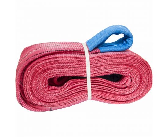 Буксировочный грузовой трос MEGAPOWER 53000 кг, 6 м, ширина 150 мм, петля-петля, в сумке M-78653 