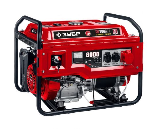 Бензиновый генератор с электростартером ЗУБР 8000 Вт СБ-8000Е-3 