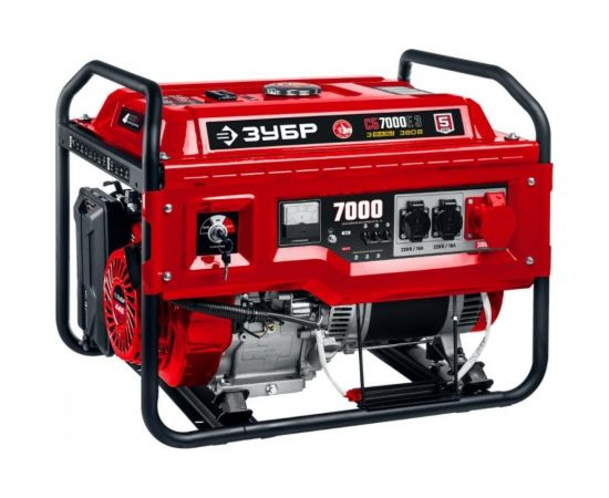 Бензиновый генератор с электростартером ЗУБР 7000 Вт, СБ-7000Е-3 