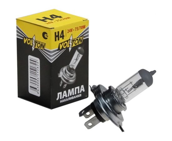 Лампа VOLTON галогенная, H4, 24 В, 75/70 Вт, Р43t VLT1403 