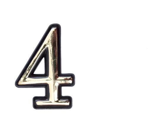 Цифра СКОБЯНОЙ самокл., мал., золото, ""4"" 002638 
