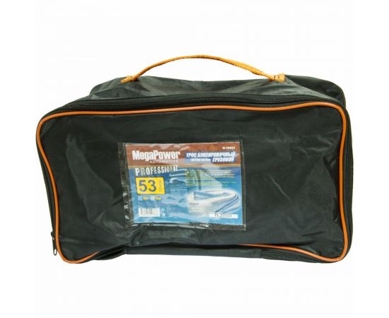 Буксировочный грузовой трос MEGAPOWER 53000 кг, 6 м, ширина 150 мм, петля-петля, в сумке M-78653 – изображение 2