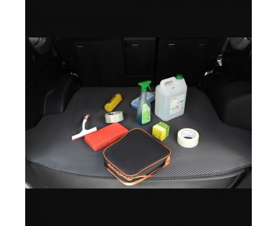 Сумка-органайзер в багажник Vicecar синяя нить/черный кант, логотип BMW VC704_черный – изображение 3