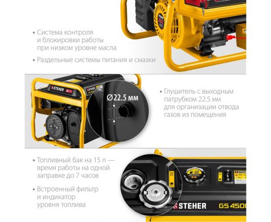 Бензиновый генератор с электростартером STEHER 3300 GS-4500Е – изображение 4