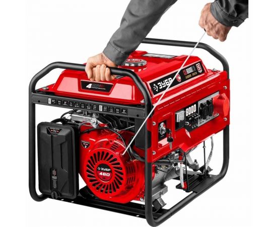 Бензиновый генератор с электростартером ЗУБР 8000 Вт СБ-8000Е-3 – изображение 4