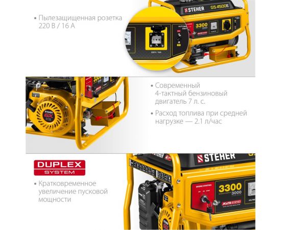 Бензиновый генератор с электростартером STEHER 3300 GS-4500Е – изображение 5