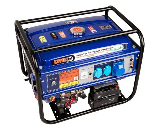Гибридный генератор газ-бензин СПЕЦ HG-9000 и комплект для подключения к сети+баллону 