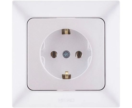Розетка NE-AD с заземлением, керамика, 16А, 250В, Aras, Белый жемчуг, 93-126-08-P 