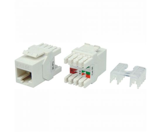 Вставка Keystone Hyperline KJ8-8P8C-C5e-180-WH Jack RJ-45(8P8C), категория 5e, тип 180 градусов 426192 