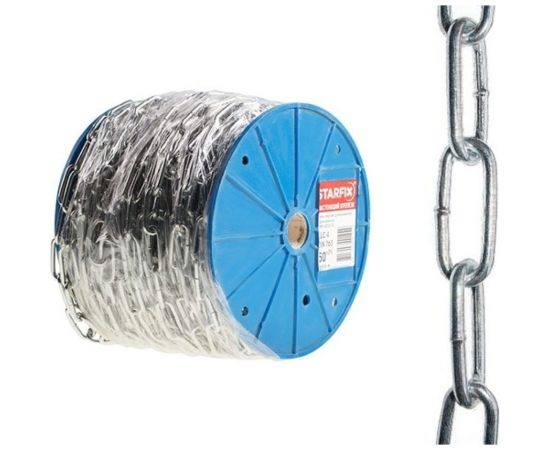 Сварная длиннозвенная оцинкованная цепь STARFIX LLC М2 DIN 763 бухта 80 м SMP-42314-80 