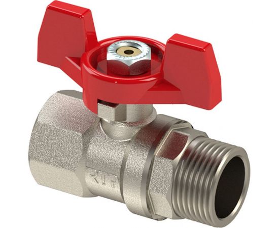 Кран шаровой RTP латунный, вн/нар., PN 40, бабочка, G 3/4 34895 