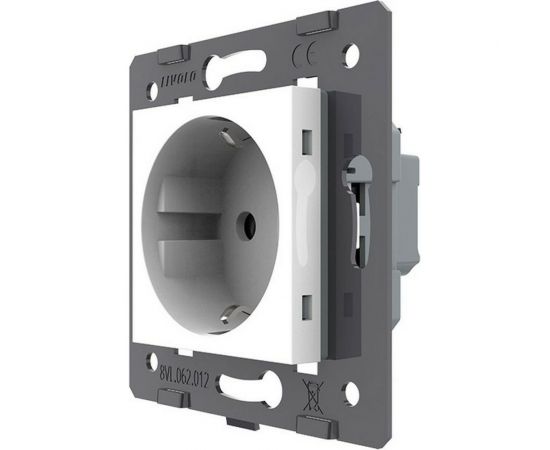 Электрическая розетка LIVOLO с заземлением защитными шторками 16A, зажимы, цвет белый (механизм) VL-FCTC16A-2WPS01 